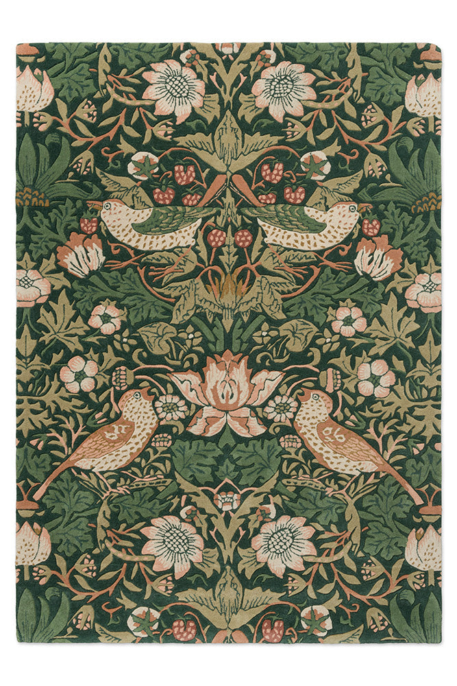 Morris & Co Strawberry Thief Forest 027707 Rug
