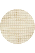 Bubble Natural Round Machine Washable Rug