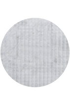 Bubble Silver Round Machine Washable Rug