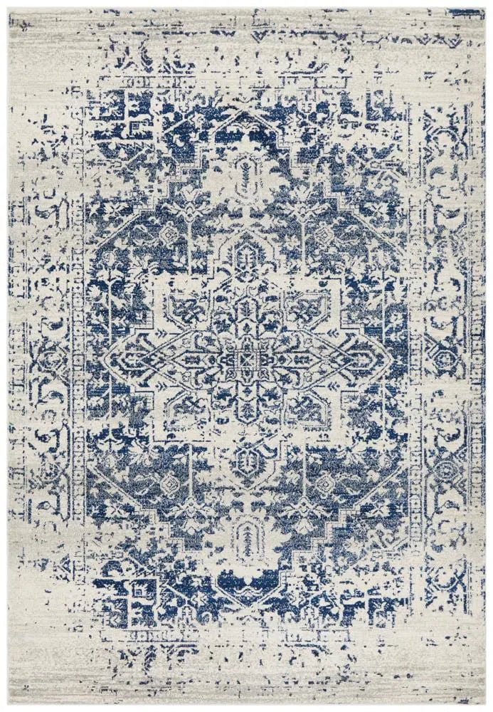 Evoke Horizon White Navy Transitional Rug