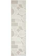 Lotus Leo Beige White Runner Rug