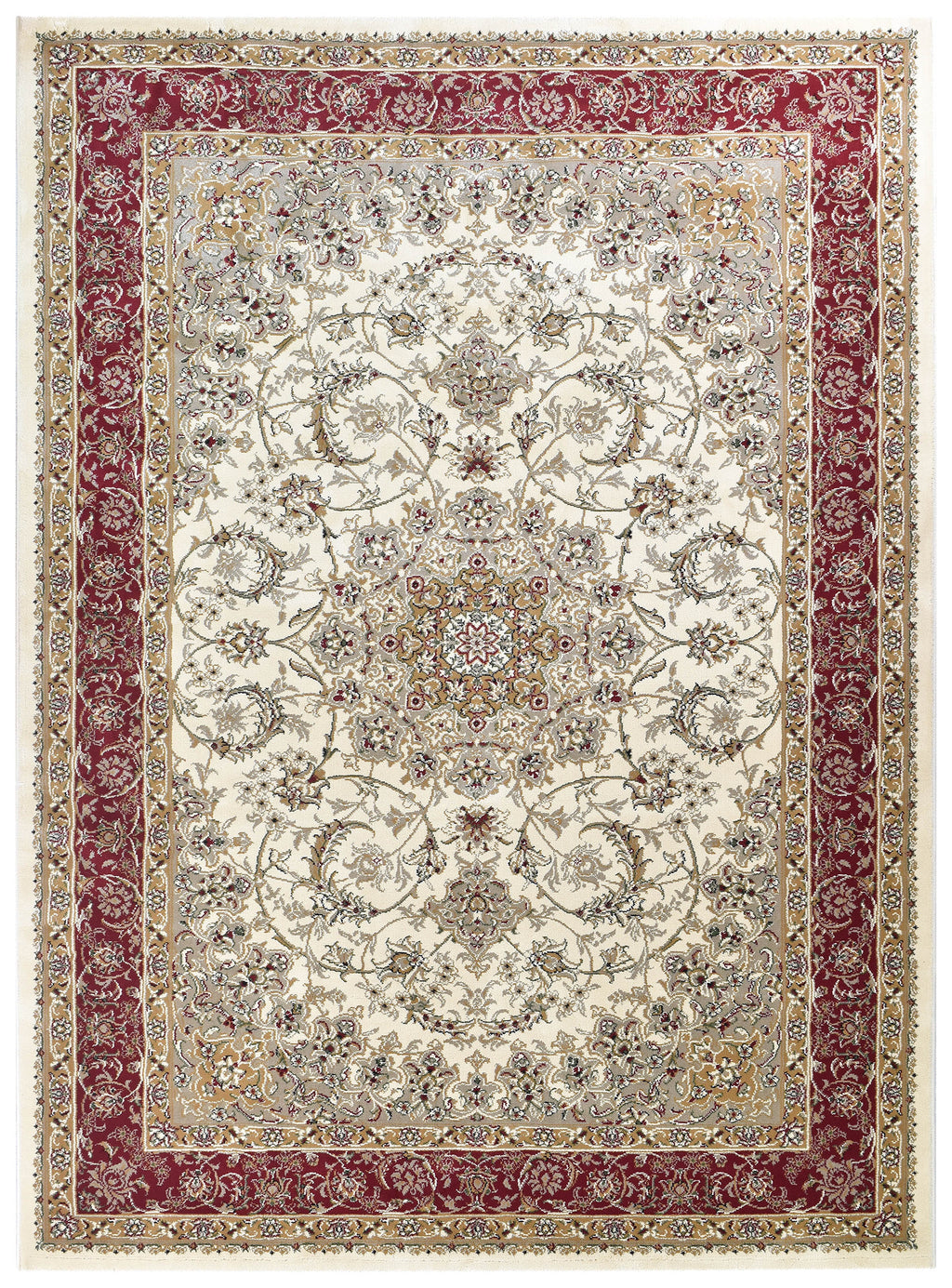 Granada 15 Cream Red Traditional super thick Rug