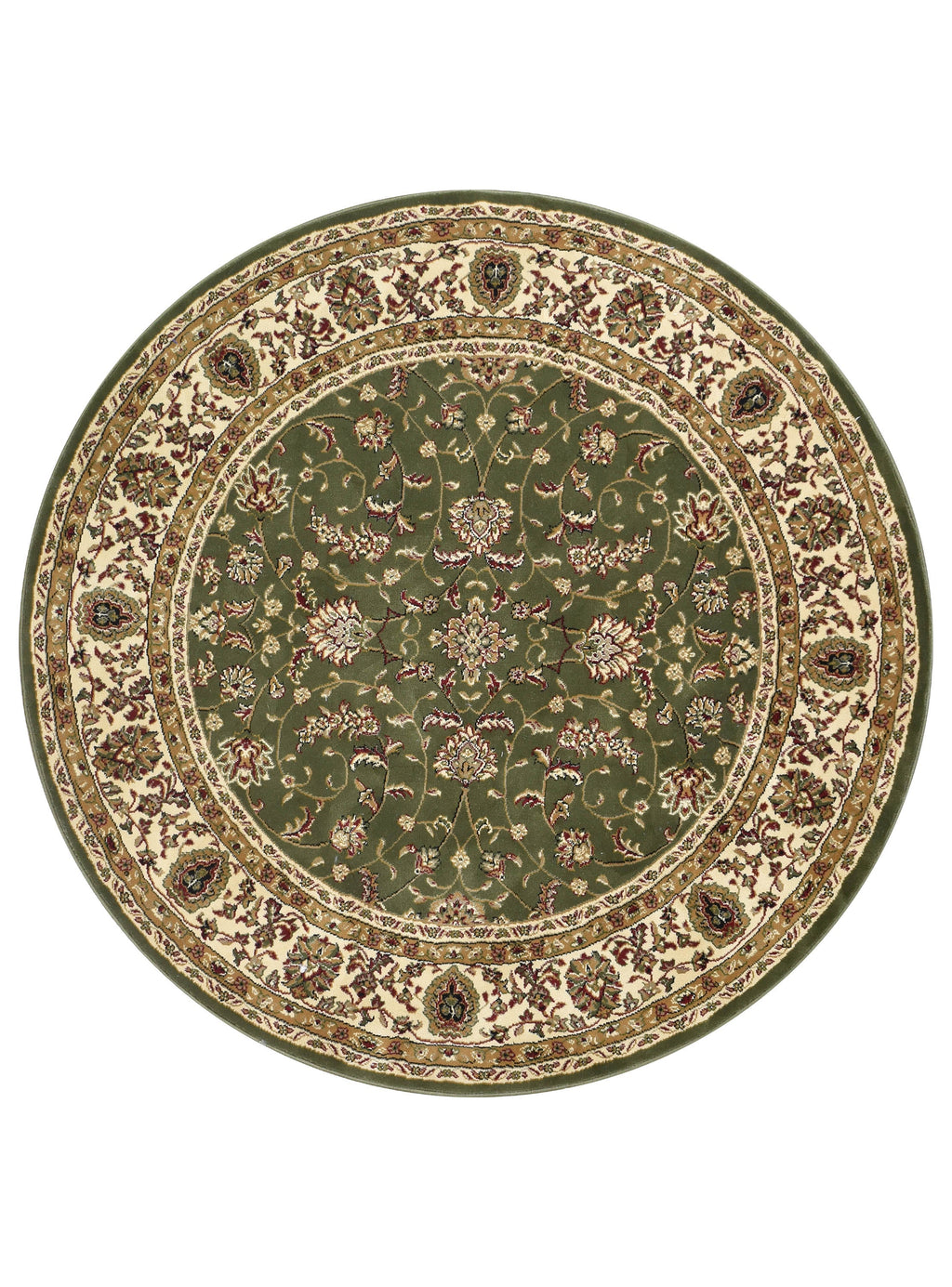 Granada Round 79 Green Traditional super thick Rug