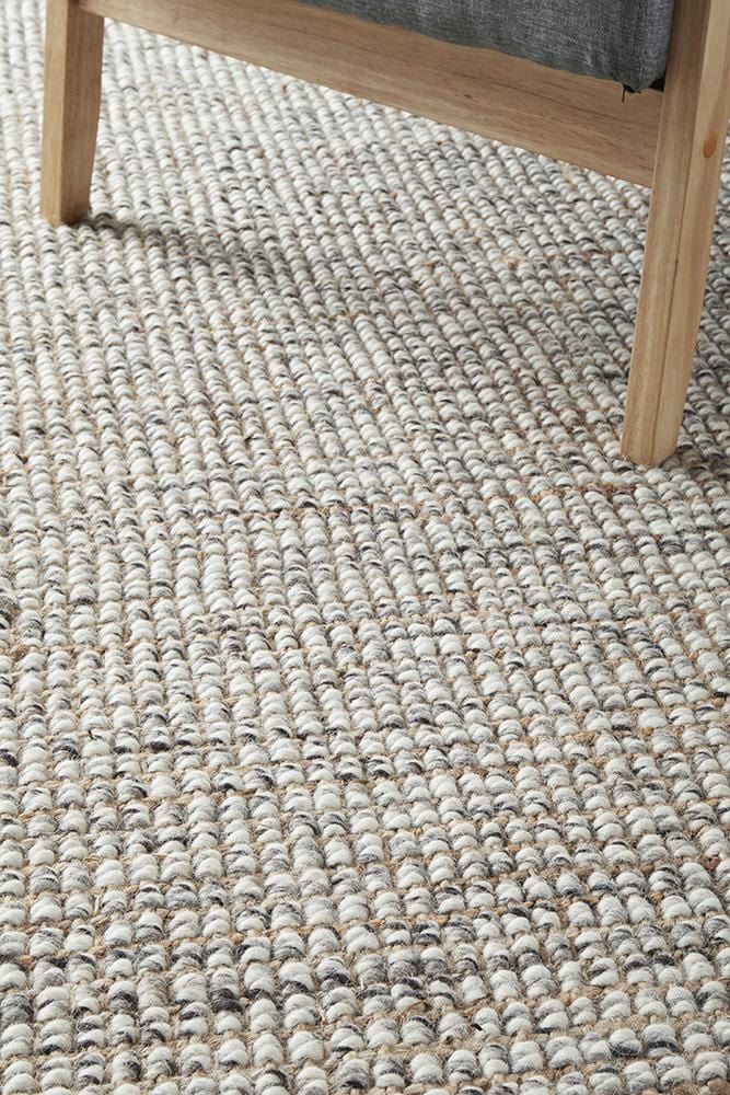 Arabella Grey Wool Jute Runner Rug