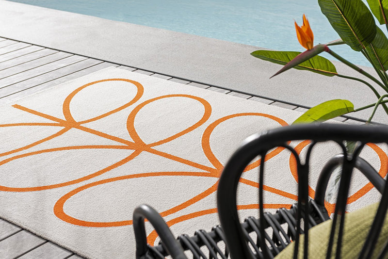 Orla Kiely Giant Linear Stem Persimmon Outdoor Rug 460703