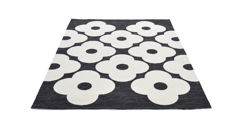Orla Kiely Spot Flower Black Outdoor Rug 460805