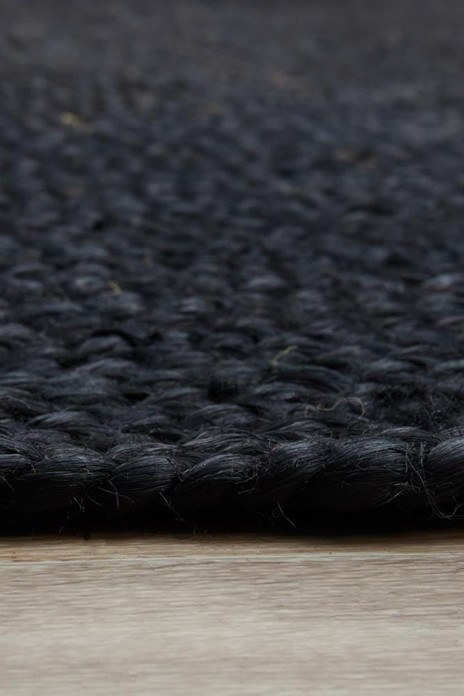 Bondi Black Oval Rug