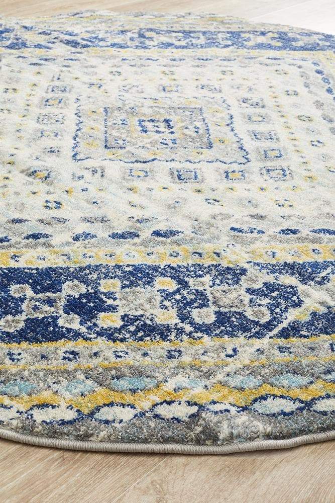 Babylon 203 Navy Round Rug