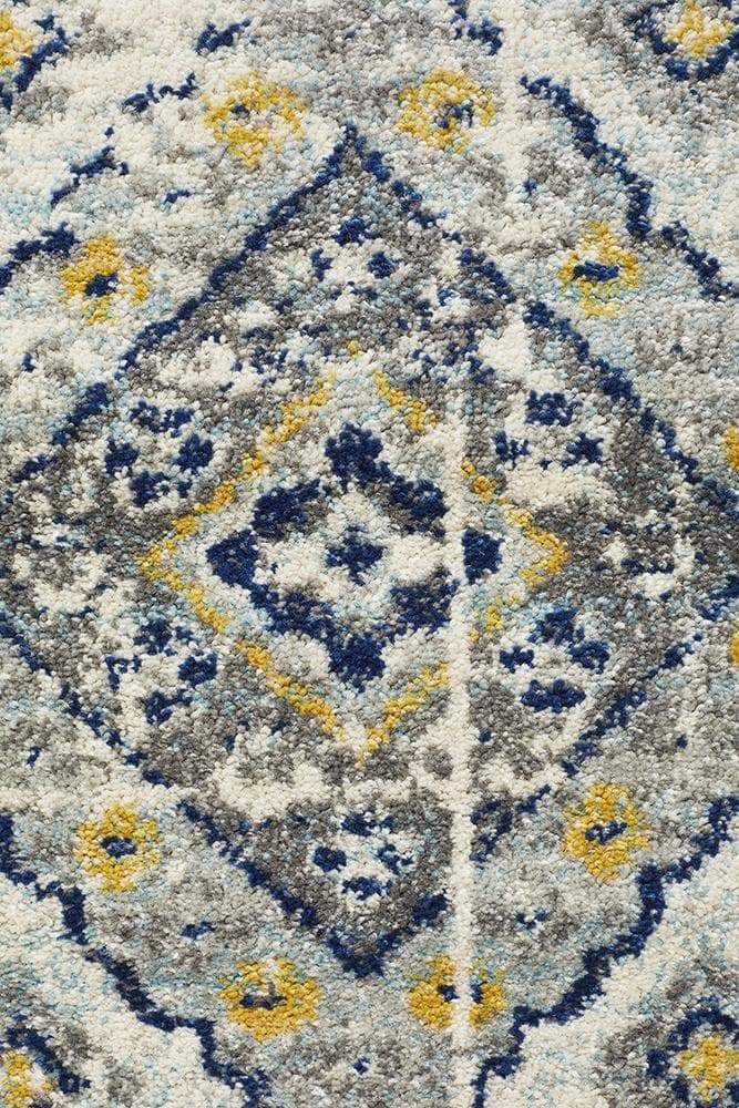 Babylon 203 Navy Round Rug