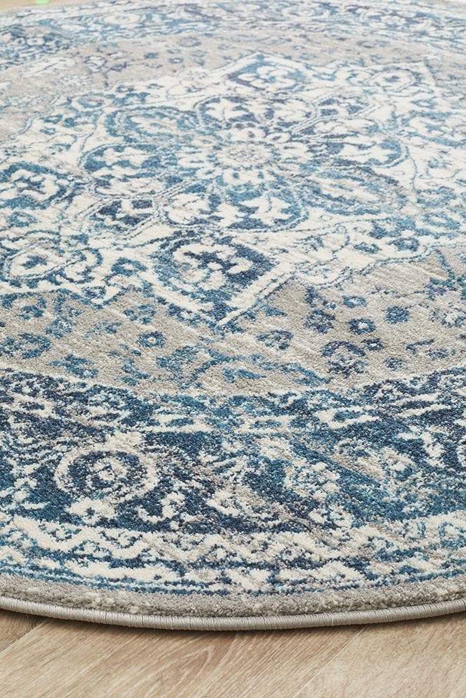 Babylon 207 Blue Round Rug