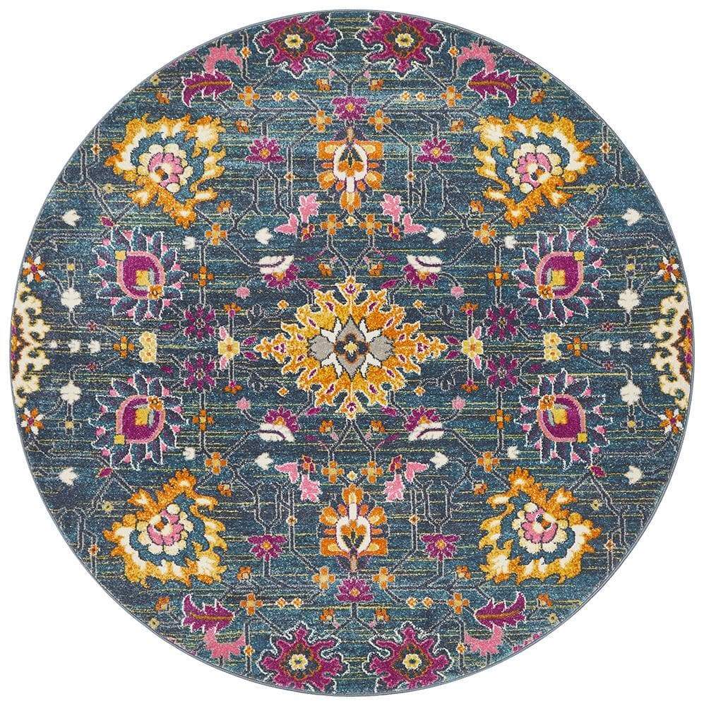 Babylon 210 Blue Round Rug