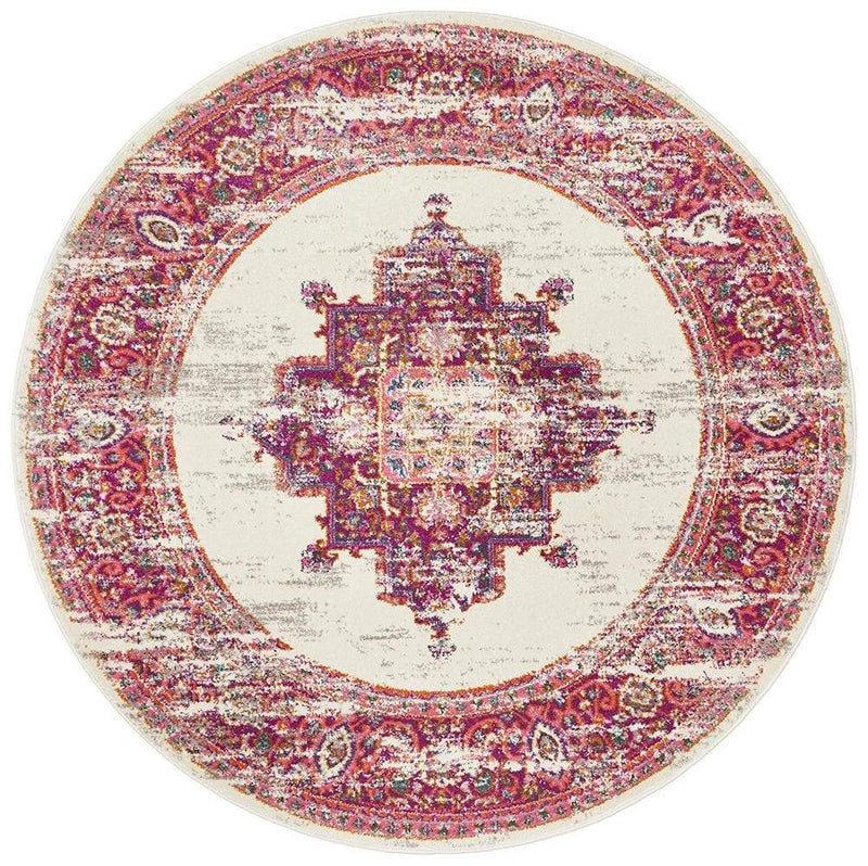 Babylon 211 Pink Round Rug