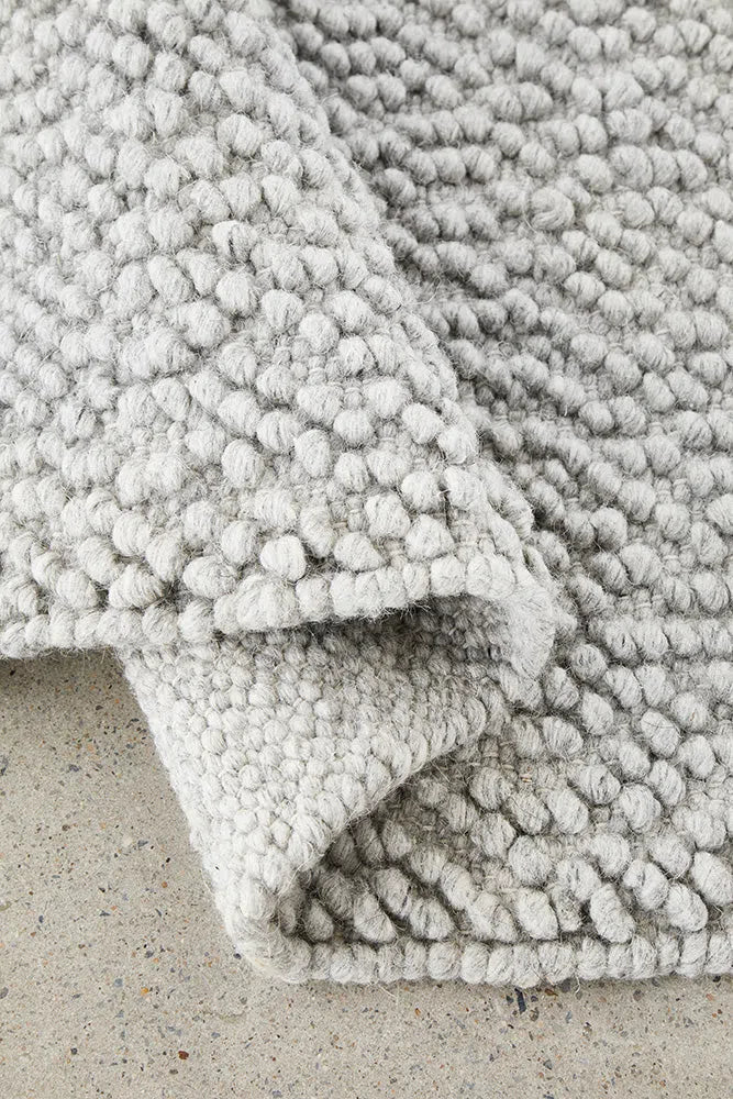 Boucle Grey Wool Rug