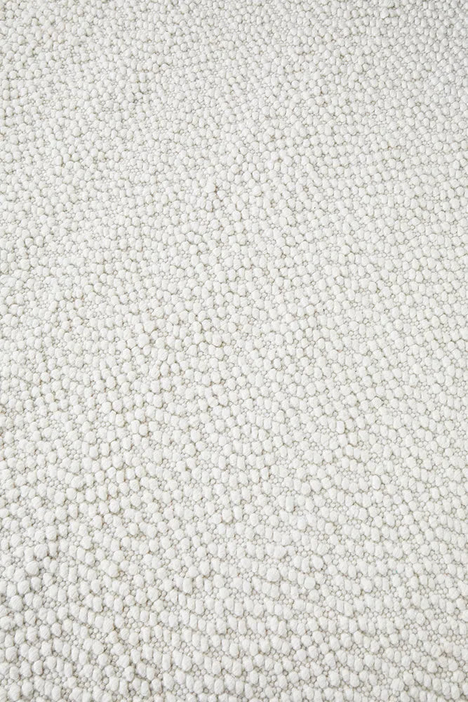 Boucle White Wool Rug