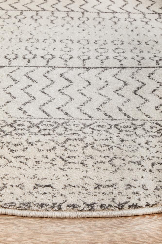 Chrome Harper Silver Round Rug