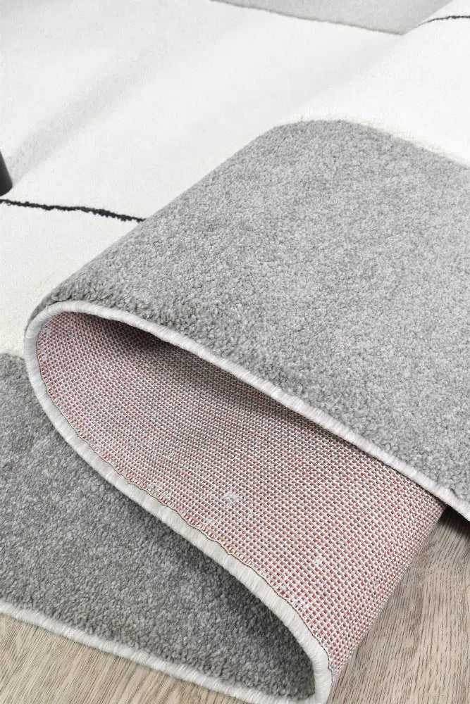 Aria Grey Red Abstract Rug