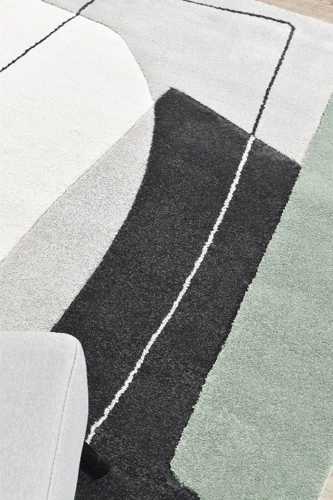 Aria Grey Green Abstract Rug
