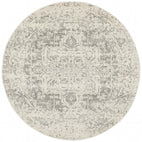 Evoke Dream White Silver Transitional Round Rug