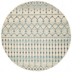 Evoke Slate White Transitional Round Rug
