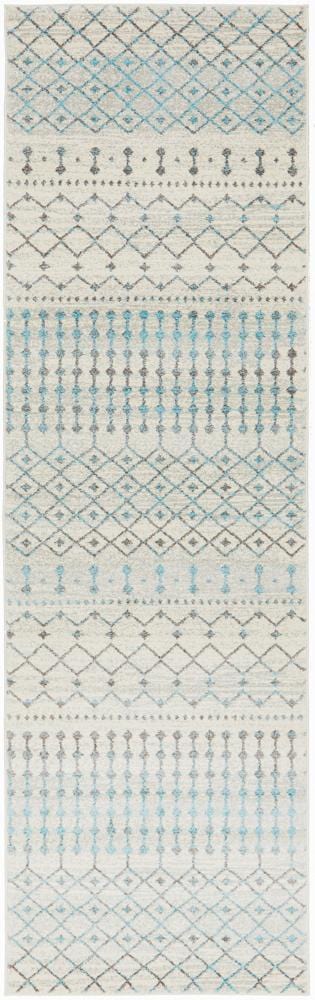 Evoke Slate White Transitional Runner Rug