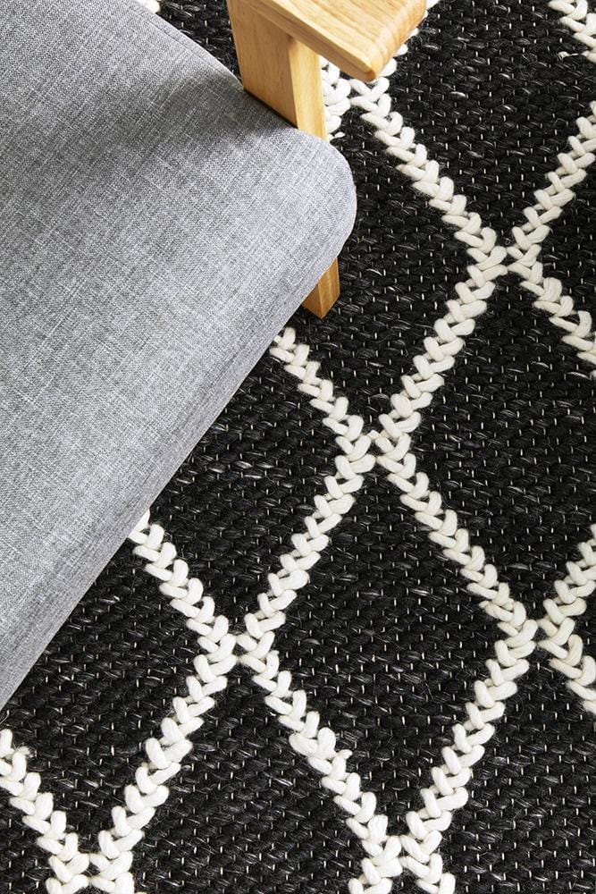 Huxley Black Wool Rug