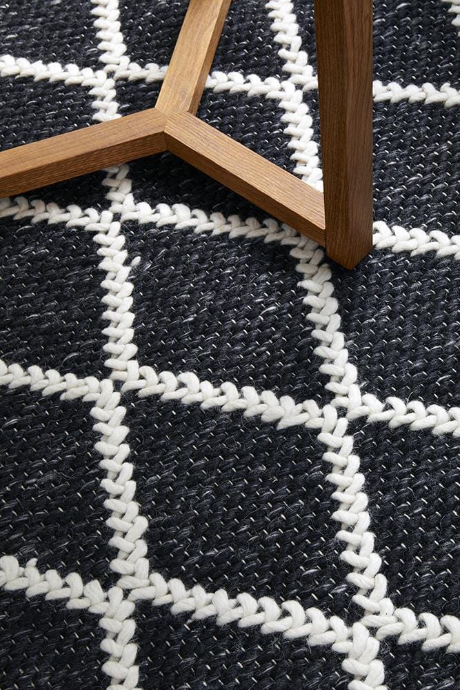 Huxley Black Wool Rug