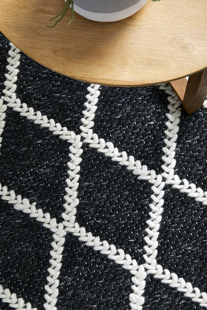 Huxley Black Wool Rug