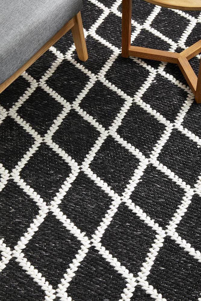 Huxley Black Wool Rug