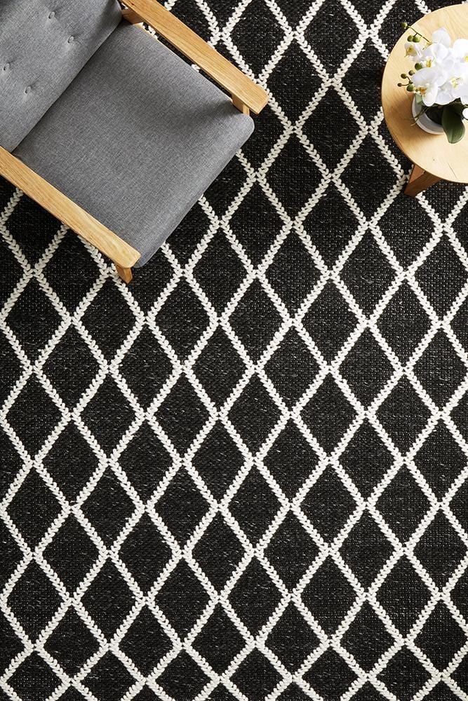 Huxley Black Wool Rug