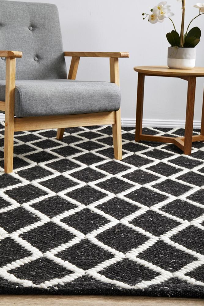 Huxley Black Wool Rug