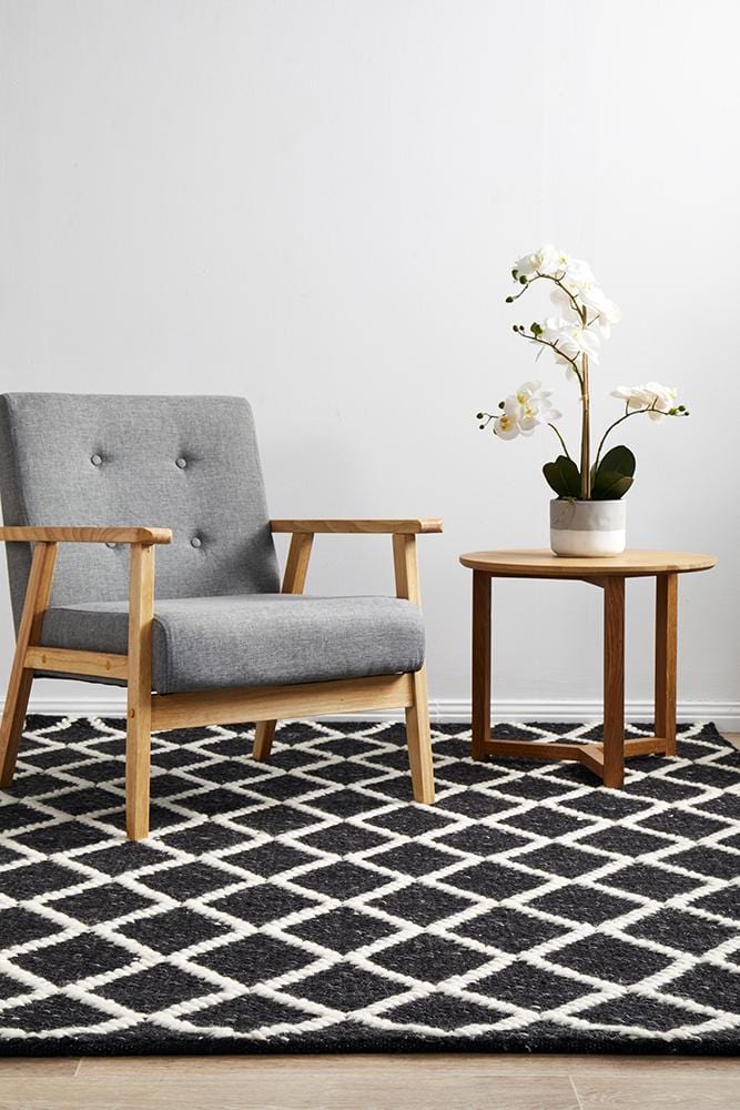 Huxley Black Wool Rug