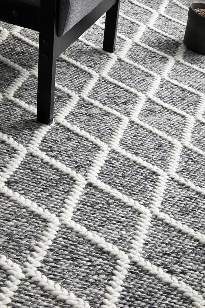 Huxley Grey Wool Rug