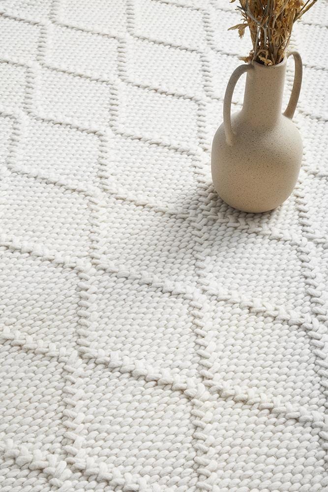 Huxley White Wool Rug
