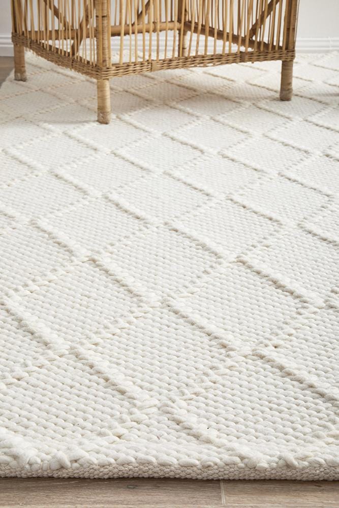 Huxley White Wool Rug