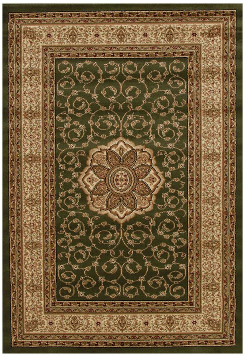 Medallion Classic Design Rug Green
