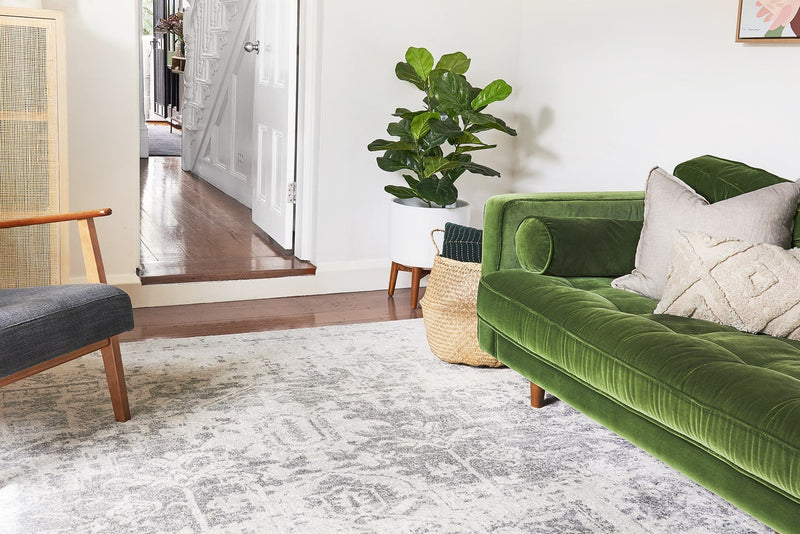 Evoke Dream White Silver Transitional Rug