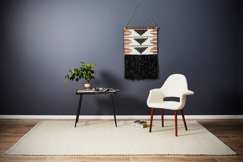 Carlos Felted Wool Rug Grey Natural