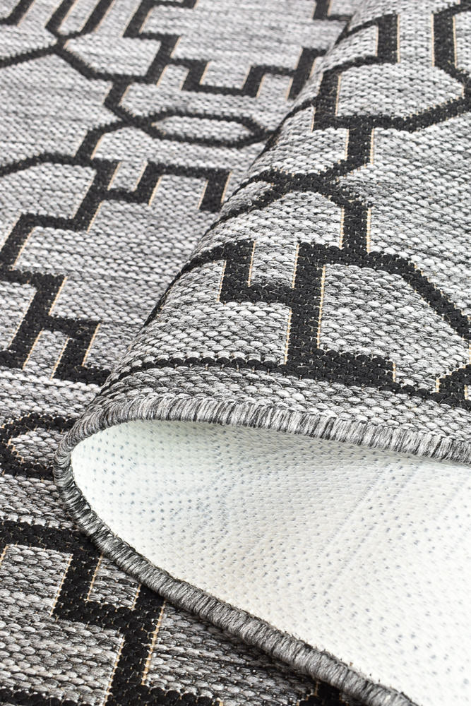 Alaska Indoor Outdoor 08 Grey Black Rug