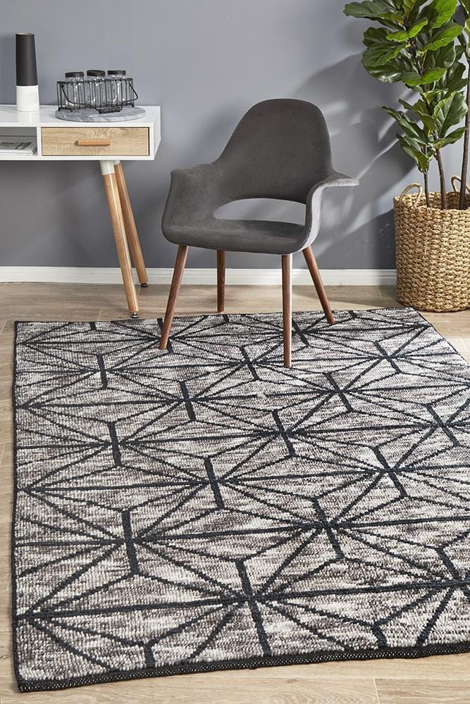 Rhythm Motif Charcoal Rug