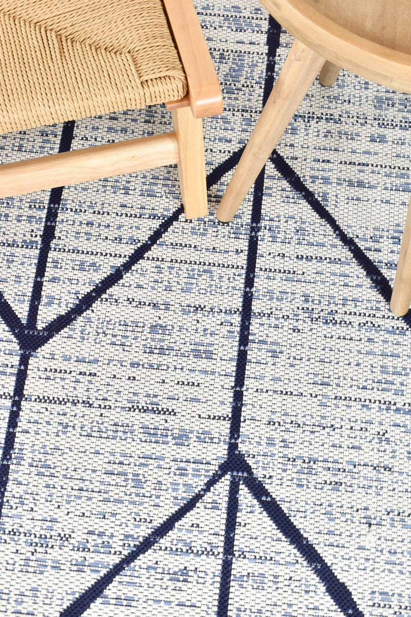 Mirada Cream Blue Outdoor Rug