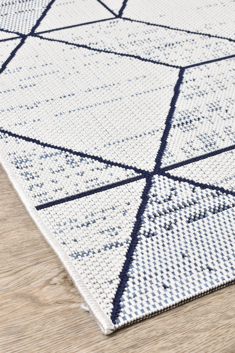 Mirada White Blue Outdoor Rug