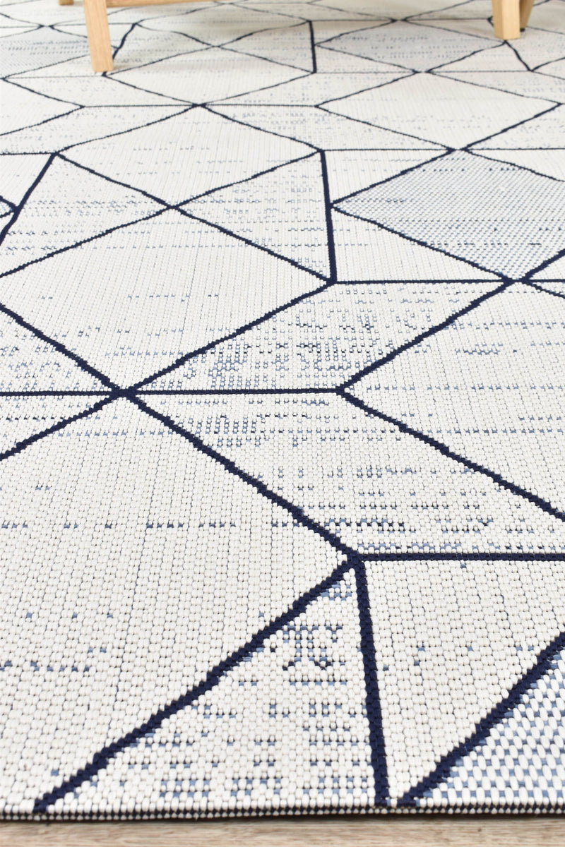 Mirada White Blue Outdoor Rug