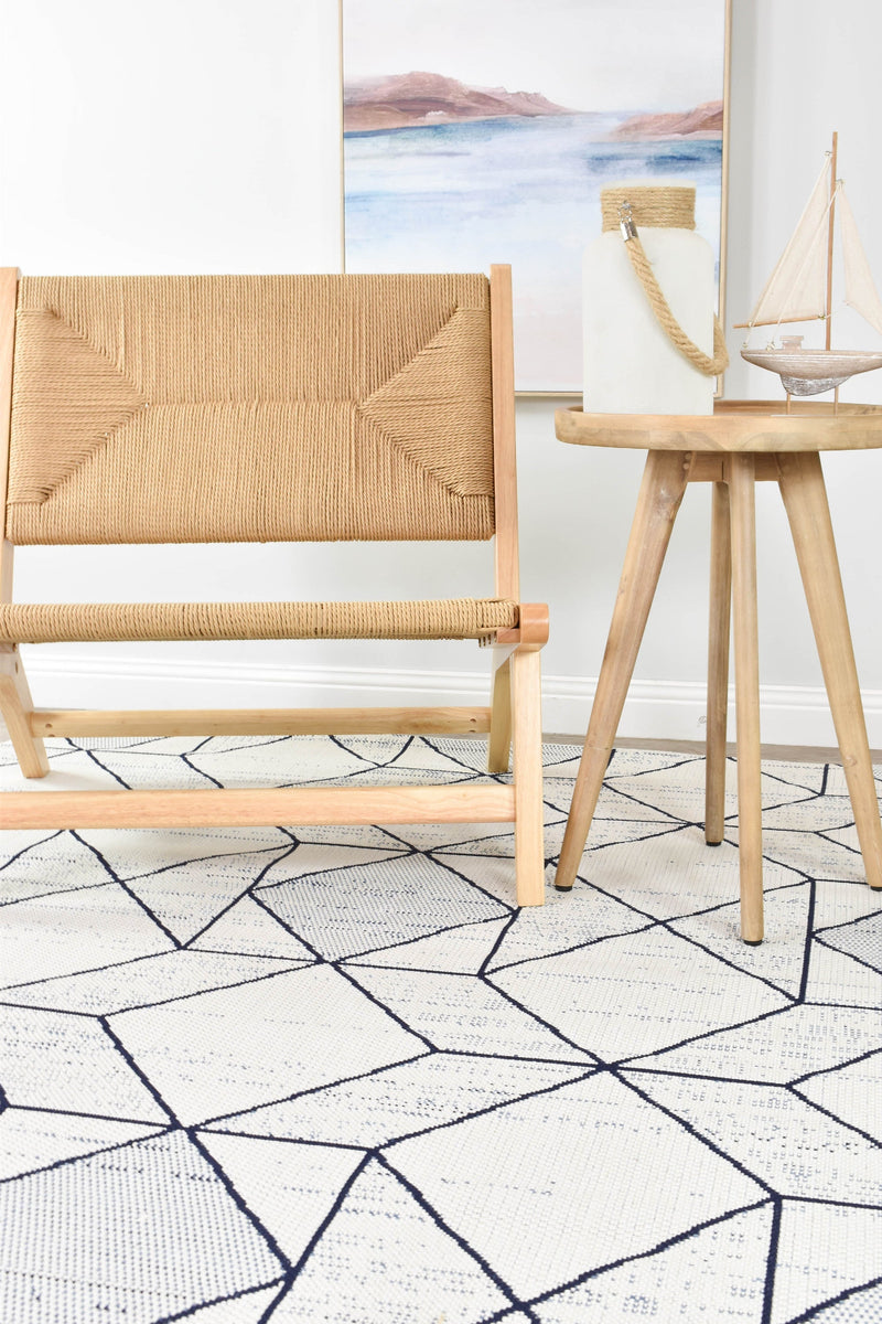 Mirada White Blue Outdoor Rug