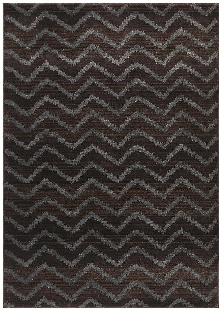 Moroccon Style Chevron Design Brown Grey Rug
