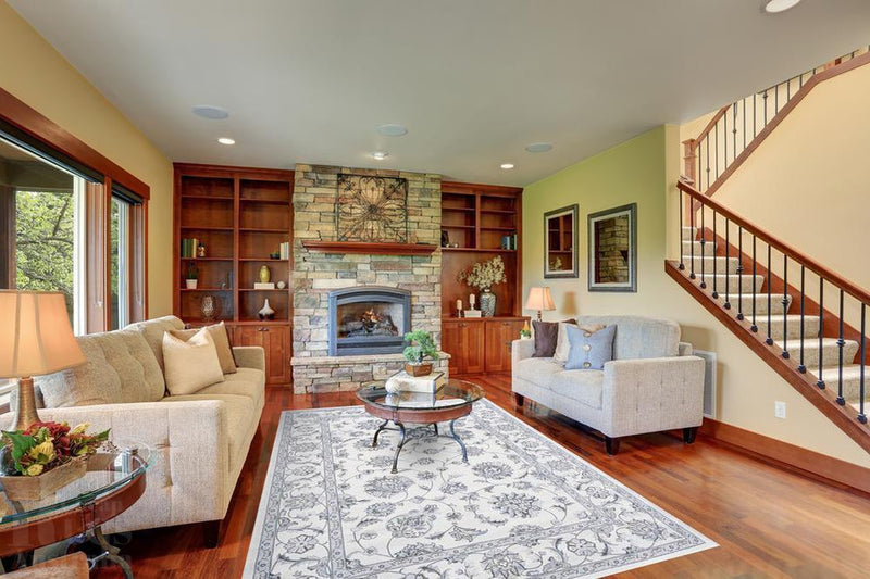 Nain Traditional Ivory Blue Rug