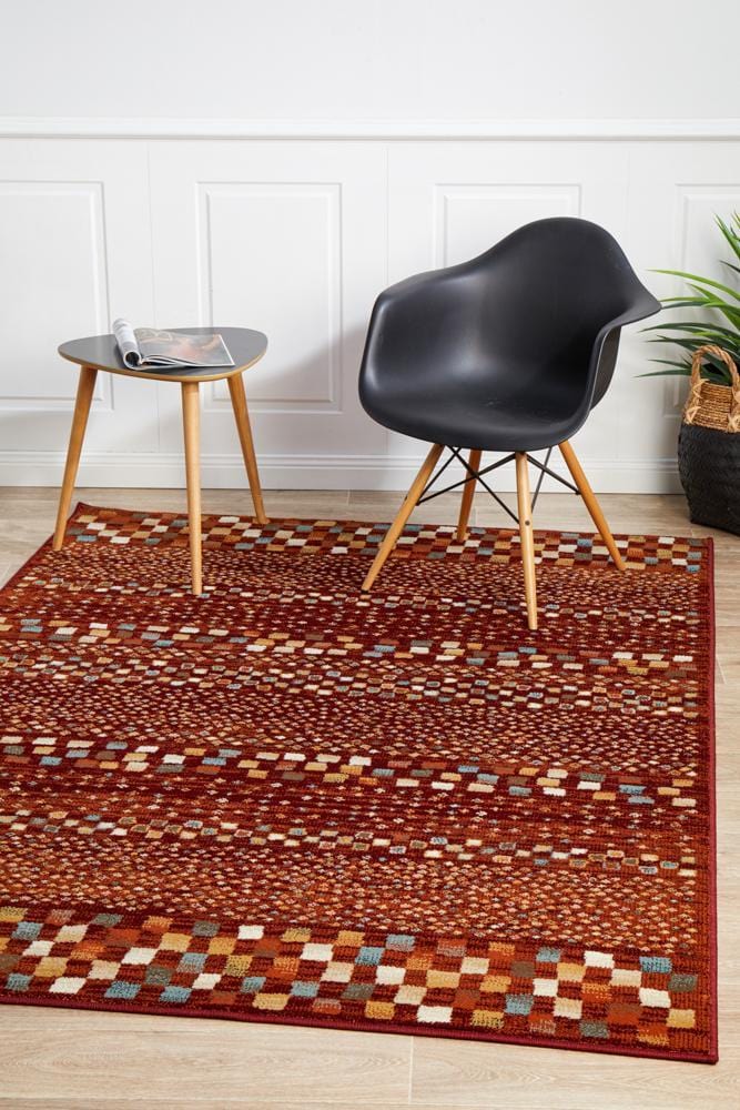 Oxford Mayfair Squares Rust Rug