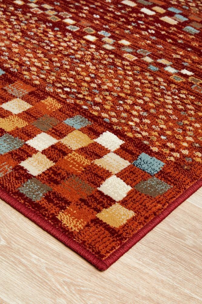 Oxford Mayfair Squares Rust Rug