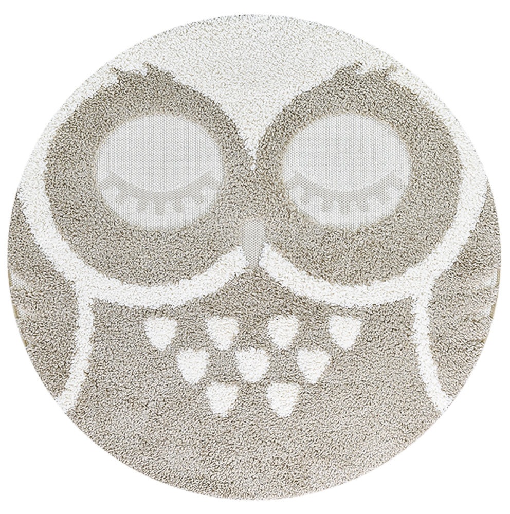 Mr&Mrs Owl 527 Beige Round Rug