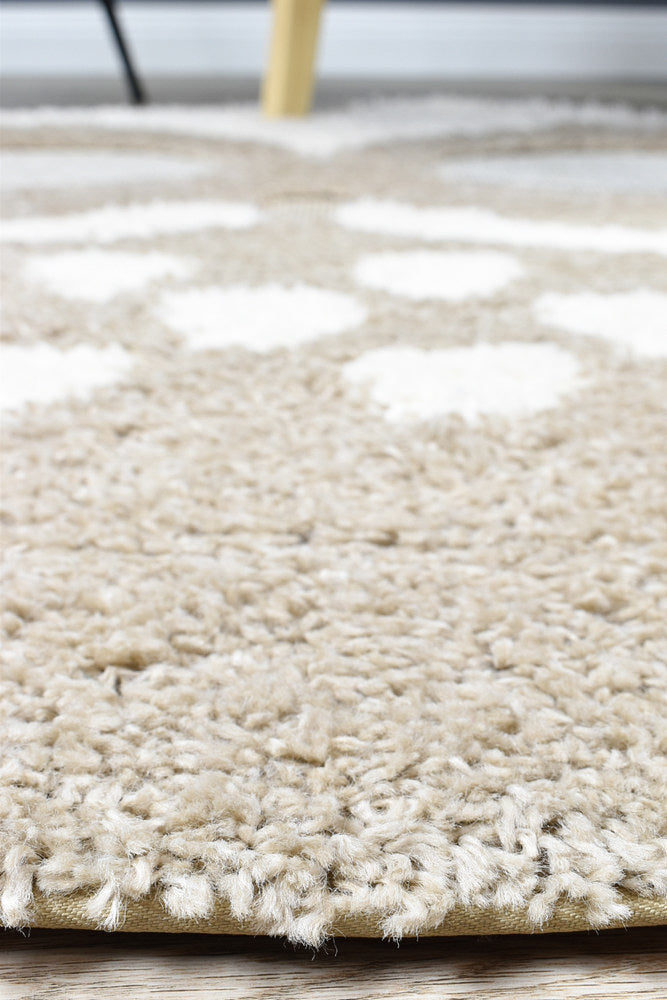 Mr&Mrs Owl 527 Beige Round Rug