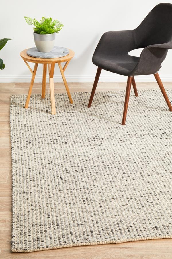 Carlos Felted Wool Rug Grey Natural